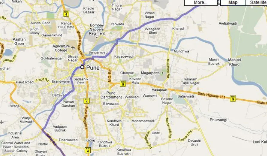 Reaching Pune city via Roadway: